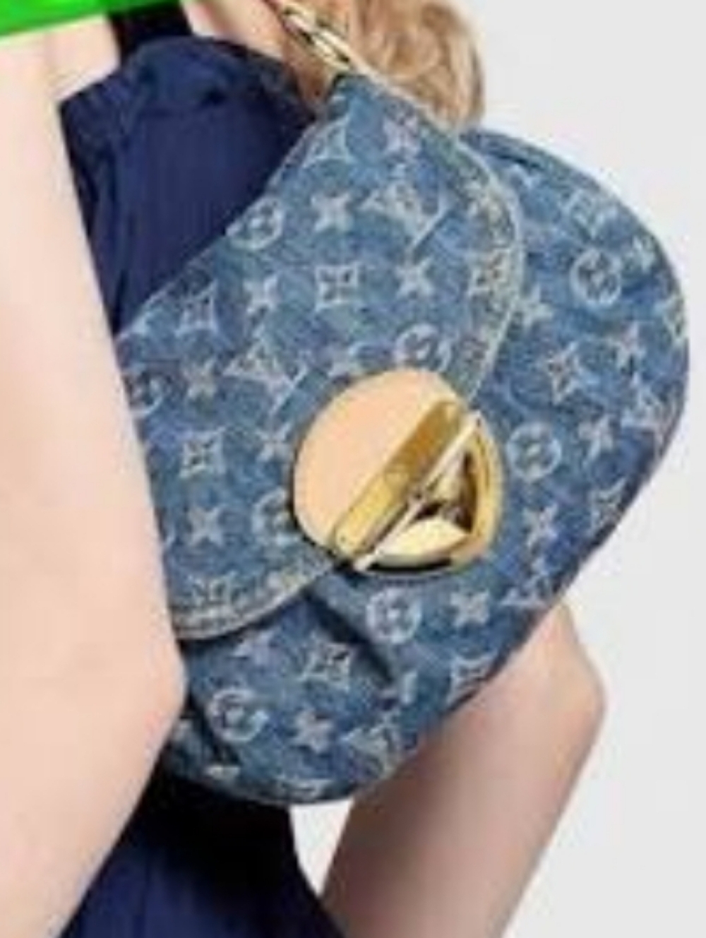 Cotton Denim Designer Monogram Shoulder Bag